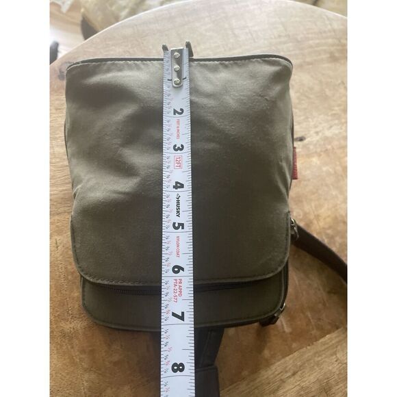 Liz Claiborne Olive Green Crossbody Mini Backpack Double Zip Compartments 9”x7” - Picture 3 of 11